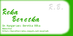 reka beretka business card